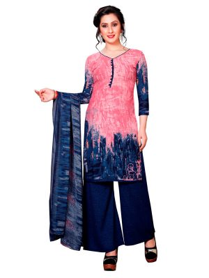 French Crepe Printed Dress Material With Shiffon Dupatta Suit-1192