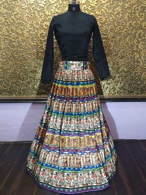 Buy Multi Colored Beautiful Digital Printed Taffeta Lehenga Choli