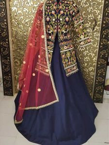 Buy New Divyanka In Blue Colored Tapeta Silk Lehenga