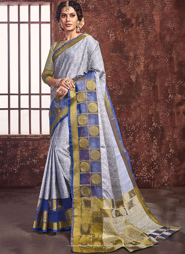 Blue Art Silk Party Wear Saree