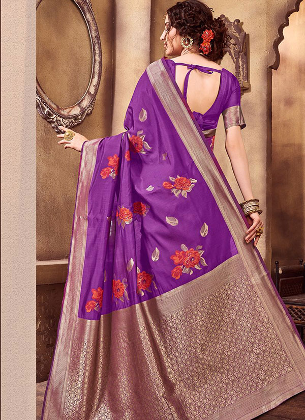 Rani Pink Party Wear Designer Saree