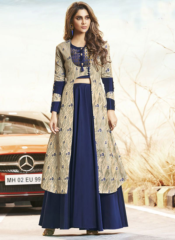 Off White Jacquard Woven Pakistani Kurtis