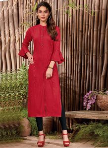 Ladies Full Sleeves Plain Cotton Anarkali Kurti For Casual Wear  Application Industrial at Best Price in Ahmedabad  Hiral Enterprise