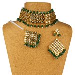 Green Necklace Set with Earrings & Mang Tika for Women