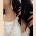 Pearl 5 Line Beaded Chain Necklace set for Women
