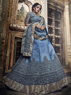 Grey Colour Net Dori Work Lehenga Choli