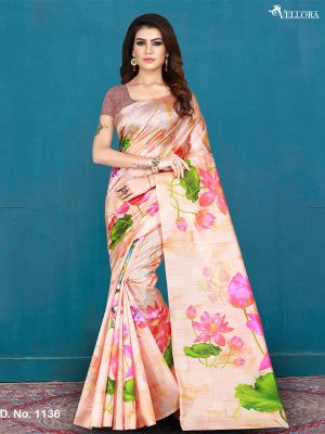 Multicolor Silk Digital Print Saree