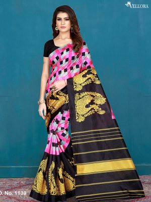 Multicolor Cotton Digital Print Saree