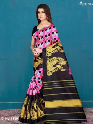 Multicolor Cotton Digital Print Saree