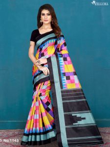 Multicolor Cotton Digital Print Saree