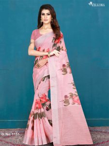 Pink Khadi Silk Digital Print Saree