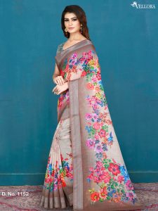 Multicolor Khadi Silk Digital Print Saree