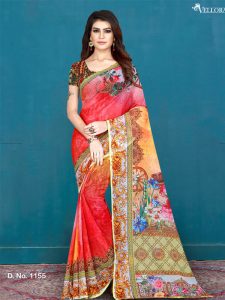 Multicolor Cotton Digital Print Saree