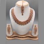 Gold Colour Bridal Wedding Jewellery Alloy And Copper Necklace Sets for Women