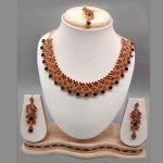 Gold Colour Bridal Wedding Jewellery Alloy And Copper Necklace Sets for Women