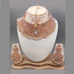 Gold Colour Bridal Wedding Jewellery Alloy And Copper Necklace Sets for Women