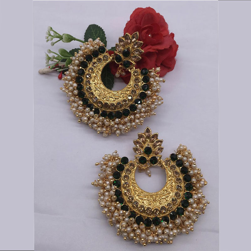 Black Colour Silk Thread Jhumukka Earrings