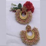 Designer Pink Colour Alloy And Copper Latest Earrings for women