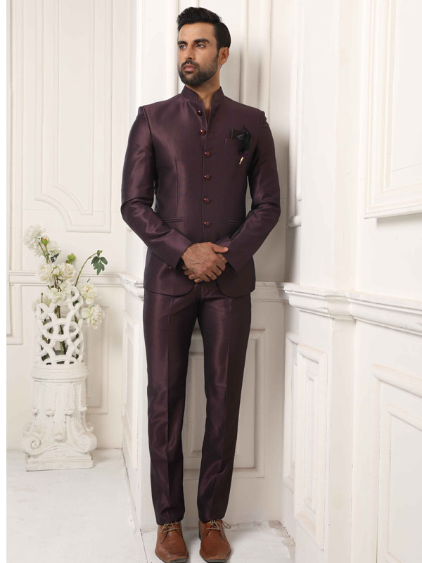 Buy online Wine Japanese Fabric Jodhpuri Suit from top wear for Men by  Wedding Collection for ₹6999 at 13% off | 2024 Limeroad.com