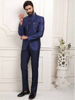 Grey Fancy Jodhpuri Indowestern Suit