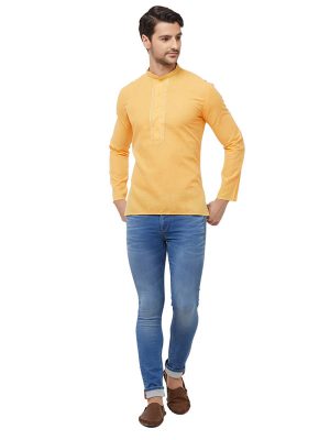 Orange Colour Cotton Kurta Pajama For Men