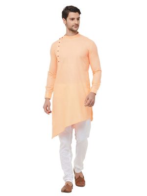 Orange Colour Cotton Kurta Pajama For Men