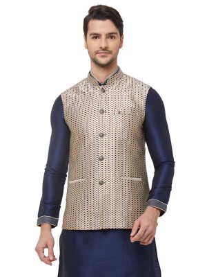 Gold Colour Brocade Modi Jacket