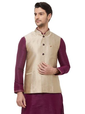 Gold Colour Brocade Modi Jacket