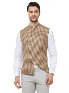 Cream Colour Cotton Blend Modi Jacket