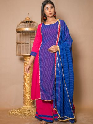 Lavanya Cotton Gota Work Pink Dresses