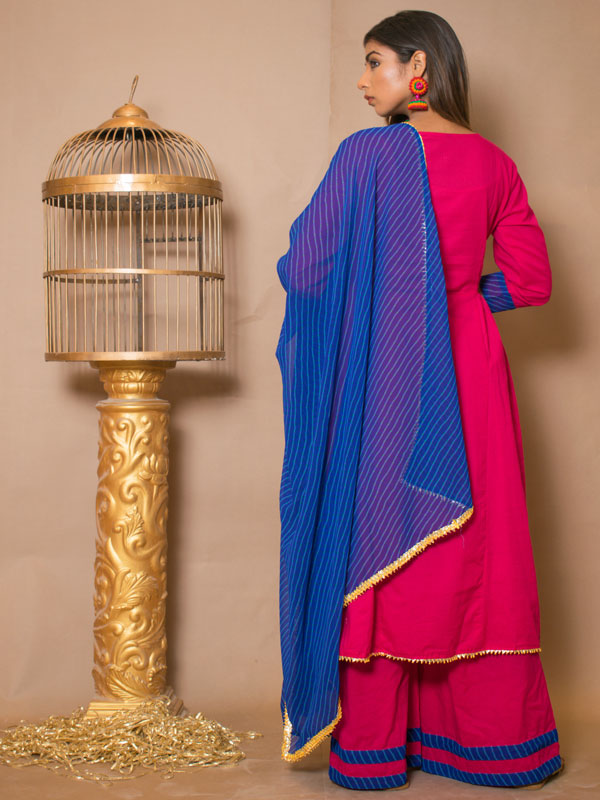 Lavanya Cotton Gota Work Pink Dresses