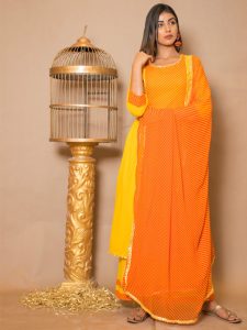 Lavanya Cotton Gota Work Yellow Dresses