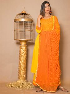 Lavanya Cotton Gota Work Yellow Dresses