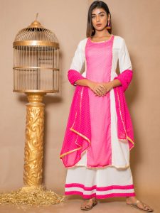 Lavanya Cotton Gota Work White Kurta Dresses