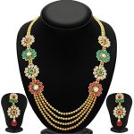 Alloy Multicolor Flower Necklace set