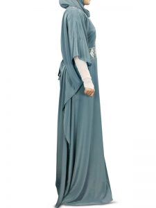 Womens Abaya Grey Color Casual Wear