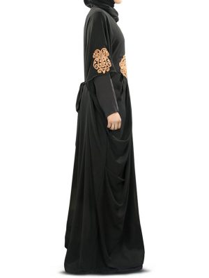 Womens Abaya Black Color Casual Wear