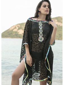 Black Color Multi Beaded Cover Ups