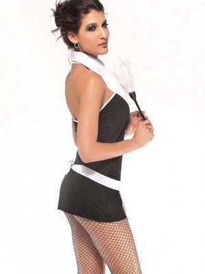 Strapless Black Sexy Outfits Lingerie French Maid Nightwear