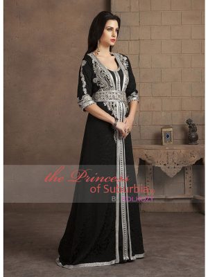 Takchita Black Color Designer Handmade Arabic Moroccan Style Caftan