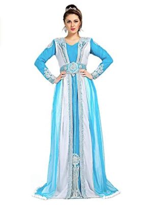 Designer Gorgeous Blue & White Moroccan Caftans