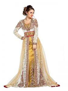 Contemporary Unique Beige Wedding Exclusive Moroccan Kaftans