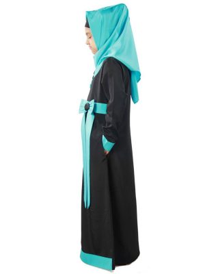 Black Color Kid'S-Crepe Kid'S Abaya