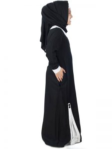 Black Color Kid'S-Rayon Kid'S Abaya