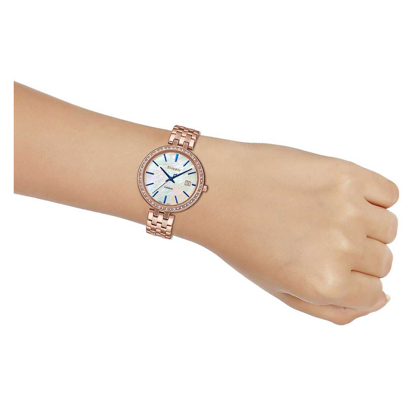 Casio Sheen SHE 4052PG 2AUDF SX242 Rose Gold Women s Watch Zakarto