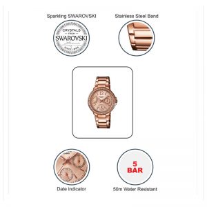 Casio Sheen SHE-3805PG-9AUDR (SX135) Rose Gold Women's Watch