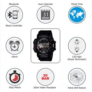 Casio G-Shock GBA-400-1ADR (G556) Bluetooth Music Control Men's Watch