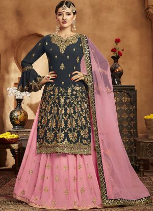 Dark Grey Georgette Pakistani Salwar Kameez