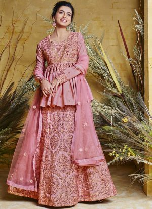 Pink Silk Blend Pakistani Salwar Kameez