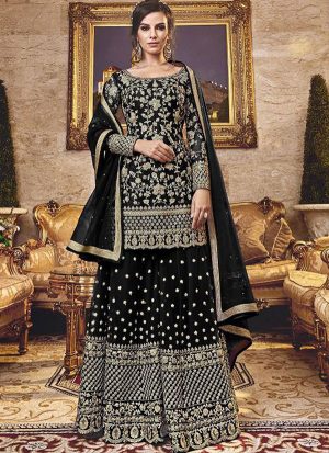 Black Net Pakistani Salwar Kameez